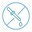 Icon of a dropper with a drop of liquid, enclosed in a crossed-out circle, indicating no dropping or dispensing.
