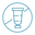 A simple turquoise outline of a tube, possibly representing a cosmetic or medical product, enclosed within a circular border.