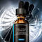 Hand holding H.A. Intensifer serum against a grey background