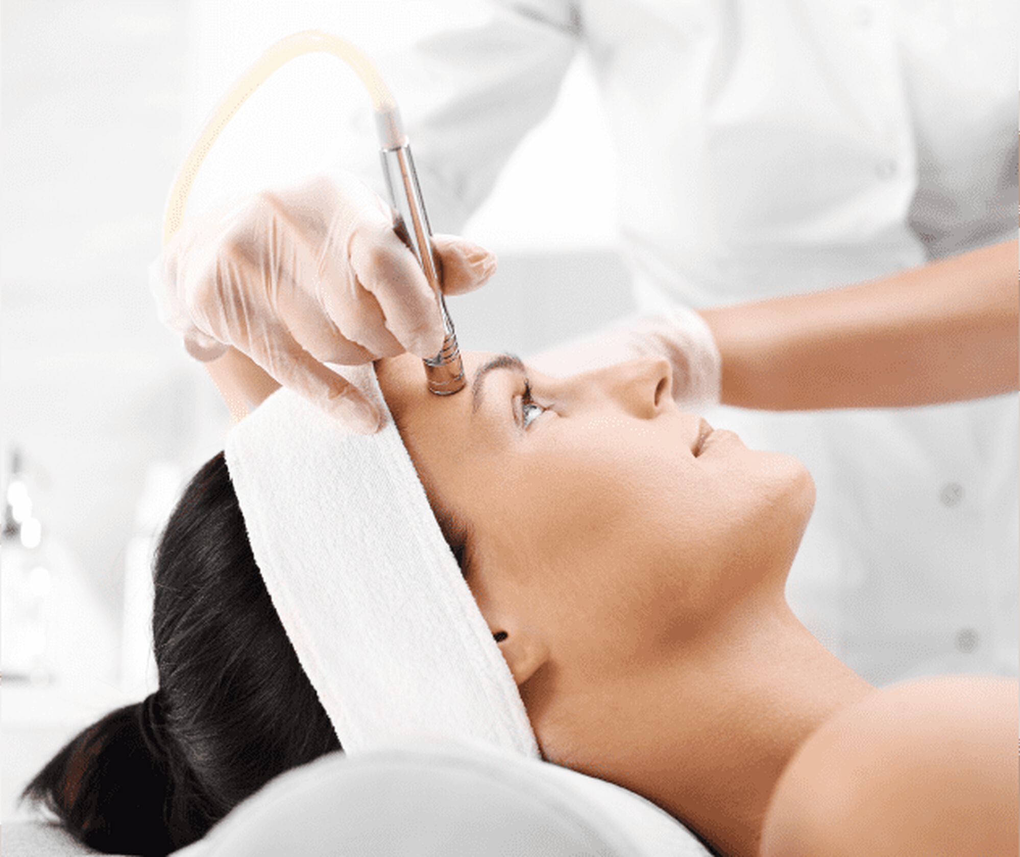 Close-up of a laser skin treatment targeting wrinkles and signs of ageing