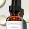 Close up of ferulic acid ingredient - golden coloured molecules