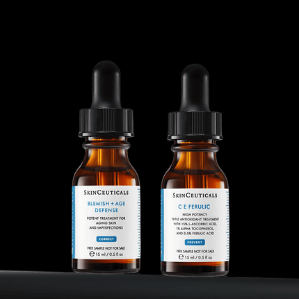 Serum bottle with dropper on a minimalist background, highlighting its sleek and modern design.