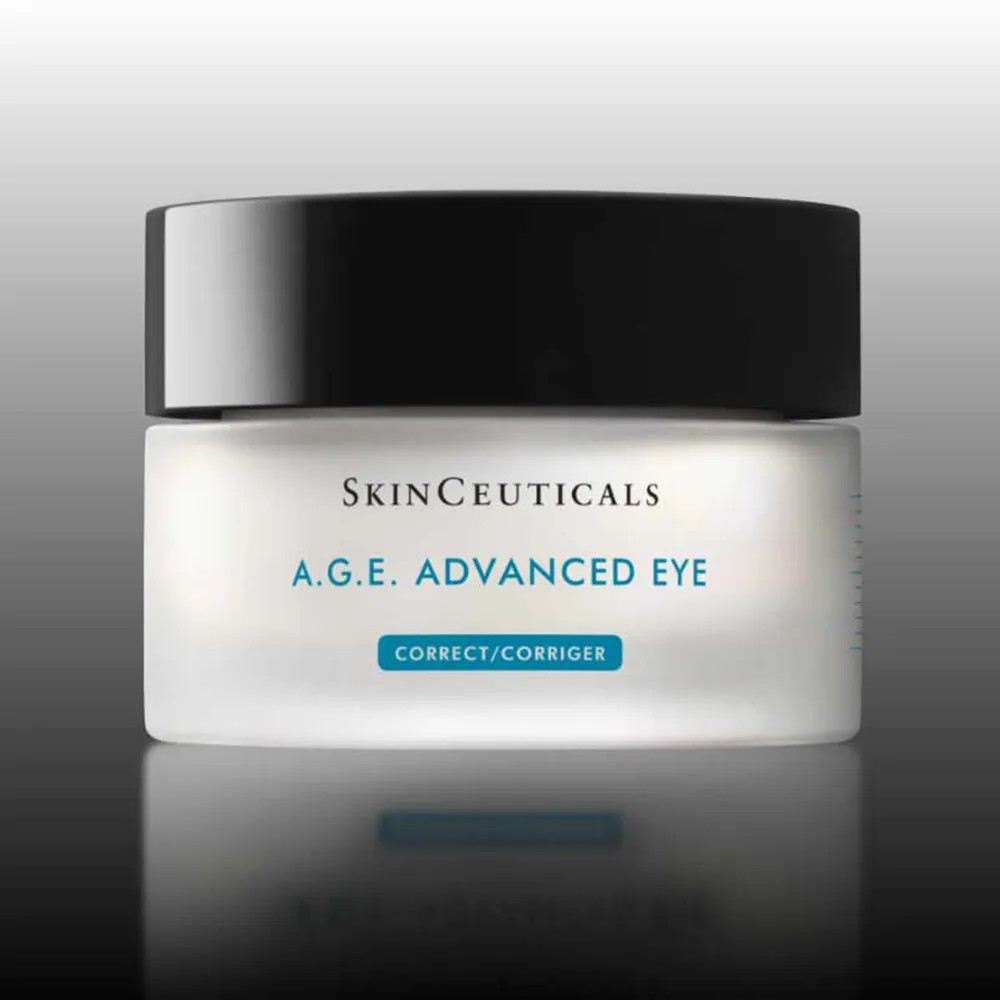 kinCeuticals A.G.E. Advanced Eye against a moody gradient background